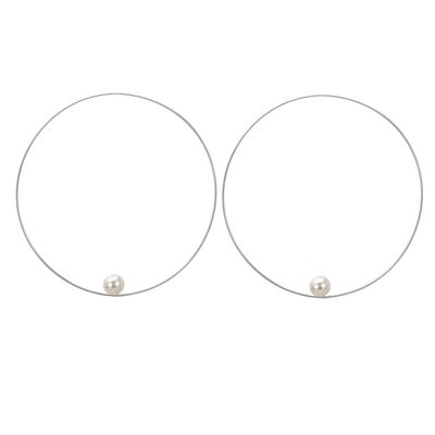 Medium Round Hoops with Round Freshwater Pearls