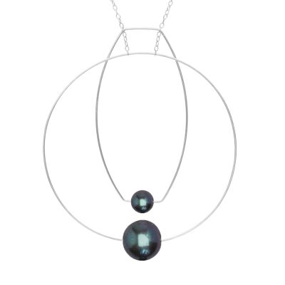 Multi Shape Necklace with Round Freshwater Pearls