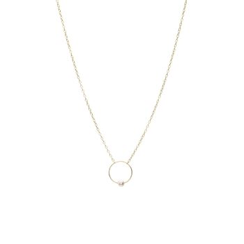 Collier pendentif petit cercle avec perle d'eau douce ronde 2