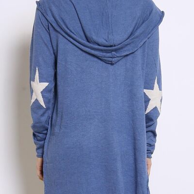 Knitted cardigan with hooded stars on the elbows - 7381