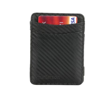 Portefeuille magique noir de carbone RFID
