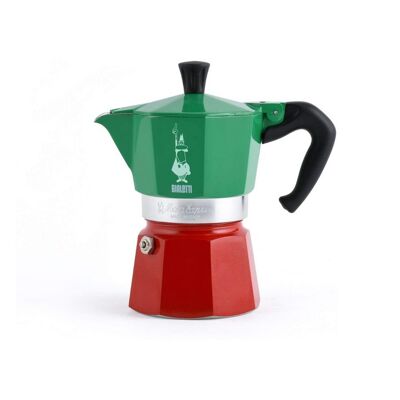 Moka Express Aluminium Stovetop Coffee Maker 3 Cup - Tricolore Italia