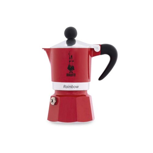 Rainbow Aluminium Stovetop Coffee Maker 3 Cup - Red