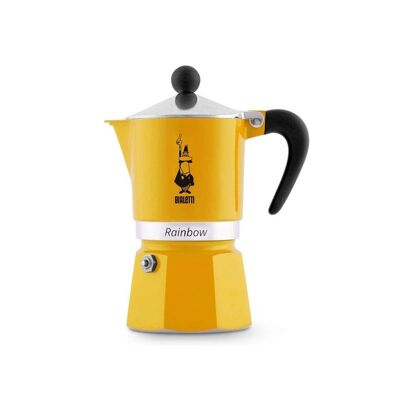 Cafetière pour cuisinière en aluminium arc-en-ciel 3 tasses - Jaune