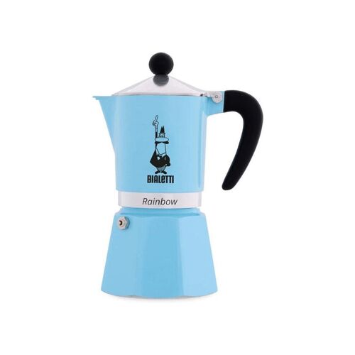 Rainbow Aluminium Stovetop Coffee Maker 3 Cup - Light Blue