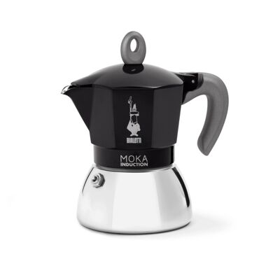 Caffettiera Moka Piano Cottura Induzione 6 Tazze - Nera