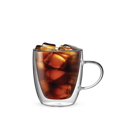 Capri Double Walled Glass Mugs 350ml - Set of 2 - NEW