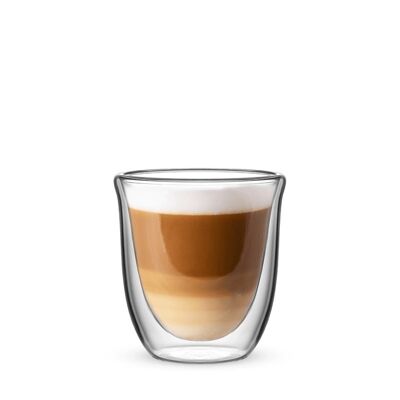 Firenze Double Walled Flat White Glasses 200ml - Set of 2 - NEW