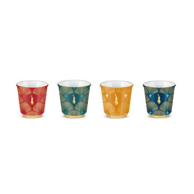 Espresso Cups Set of 4 - Deco Glamour Mixed Colours - LIMITED EDITION