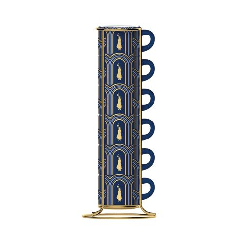 Espresso Cups Set of 6 Stacked - Deco Glamour Blue - LIMITED EDITION