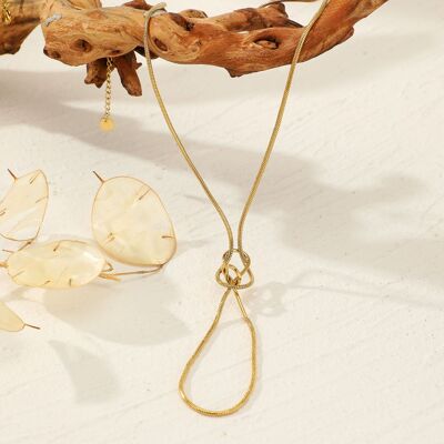 Golden knot necklace