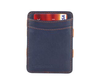 Portefeuille magique bicolore bleu et orange RFID 1