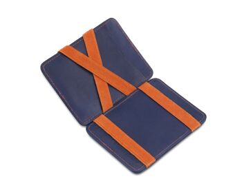 Portefeuille magique bicolore bleu et orange RFID 2