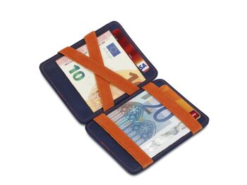 Portefeuille magique bicolore bleu et orange RFID 3