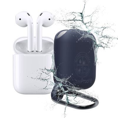 Airpods Waterproof and Shockproof Cover CaseProof Color: Navy Blue
