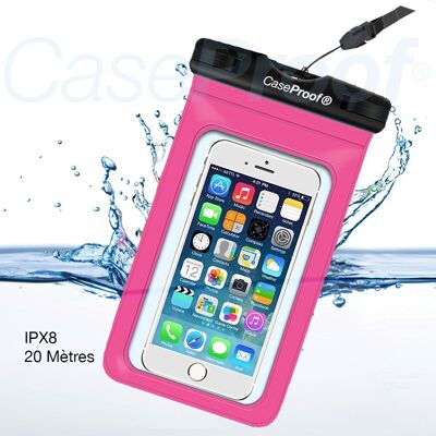 Funda impermeable de 20 m para smartphone rosa