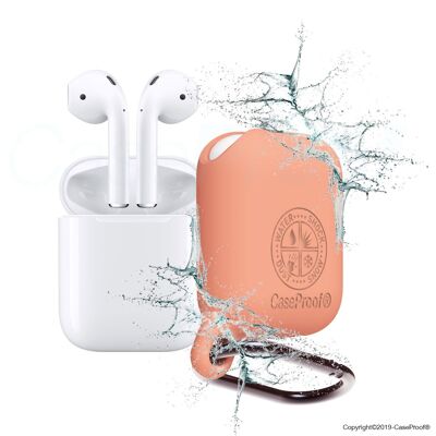 Airpods Waterproof and Shockproof Cover CaseProof Color: Papaya