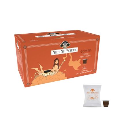 Box of 16 NESPRESSO Compatible Coffee Capsules - Giovanna Creamy Taste Blend - 80 Gr