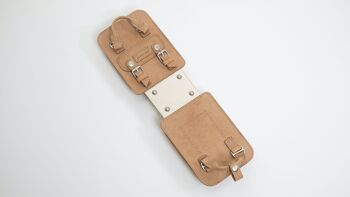 Macaroon Tiny Bucket Organic Cotton - petite pochette à bandoulière format smartphone en coton bio et cuir recyclé 10