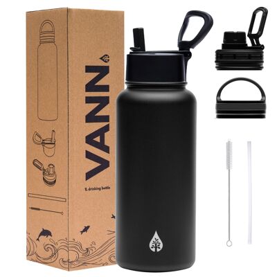 Ultimate stainless steel water bottle with straw 500ml, 1 Liter and 2 Liter - insulated drinking bottle - thermos flask