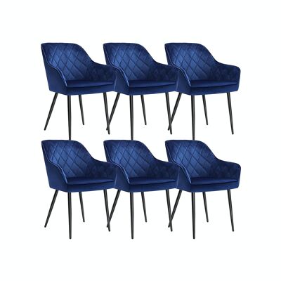 Esszimmerstühle mit Armlehnen 6er Set blau
