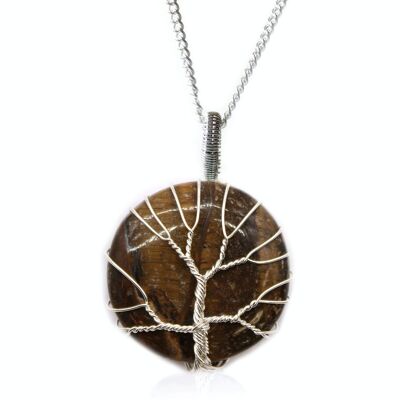 IGJ-02 - Tree of Life Gemstone Necklace - Tiger Eye - Sold in 1x unit/s per outer