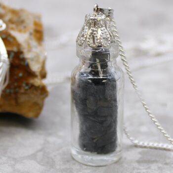 IGJ-19 - Collier de pierres précieuses en bouteille - Onyx noir - Vendu en 1x unité/s par extérieur 5