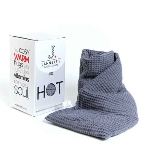 Heat scarf waffle fabric gray | Organic linseed