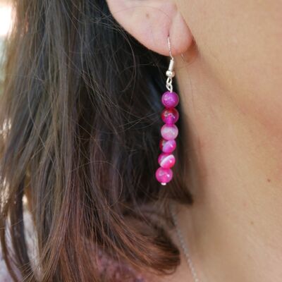 Pink Agate Dangling Earrings