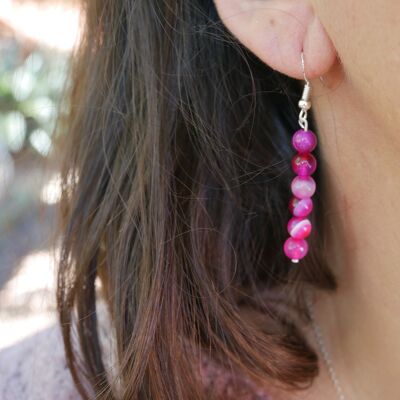 Pink Agate Dangling Earrings
