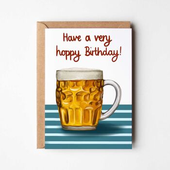 Carte de vœux Hoppy birthday A6 avec emballage entièrement recyclable 3