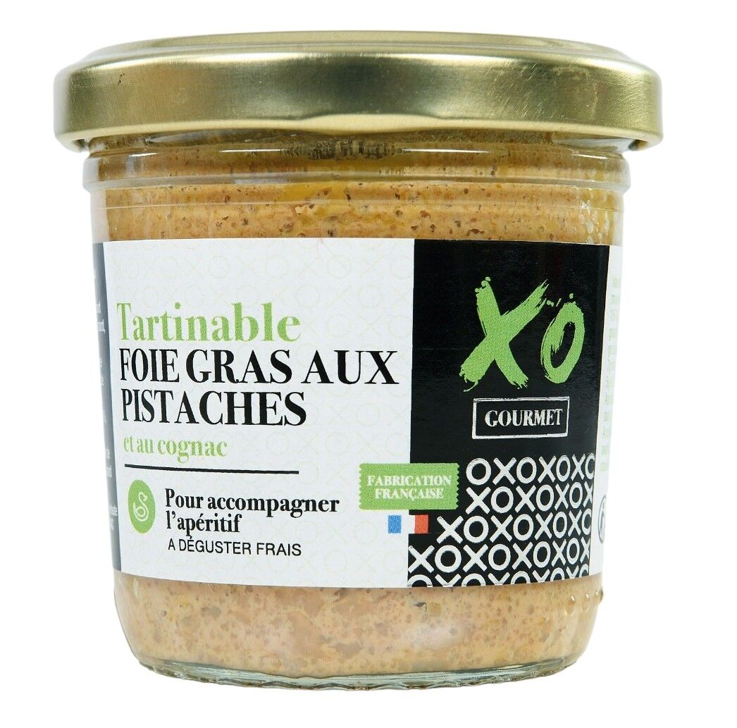 Foie gras para untar, pistachos y coñac XO