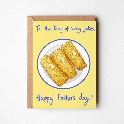 King of corny jokes - Father's day A6 greeting card with fully recyclable packaging