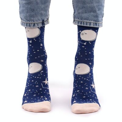 BamS-06F - Hop Hare Bamboo Socks - Moon Walk S/M - Sold in 3x unit/s per outer