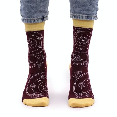 BamS-09F - Chaussettes en bambou Hop Hare - Zodiac S/M - Vendues en 3x unité/s par extérieur