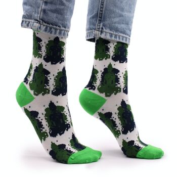 BamS-10F - Chaussettes en bambou Hop Hare - Bali Buddha S/M - Vendues en 3x unité/s par extérieur 1