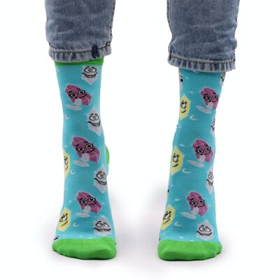 BamS-11F - Hop Hare Bamboo Socks - Lucky Gemstones S/M - Sold in 3x unit/s per outer