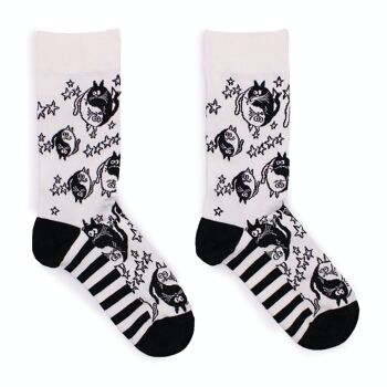 BamS-12M - Chaussettes en bambou Hop Hare - Ying Yang M/L - Vendues en 3x unité/s par extérieur 3