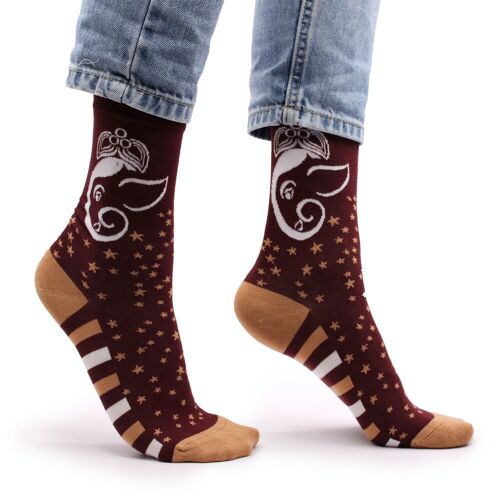 BamS-14F - Hop Hare Bamboo Socks - Ganesha S/M - Sold in 3x unit/s per outer