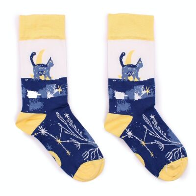 BamS-17M - Hop Hare Bamboo Socks - Midnight Cat M/L - Sold in 3x unit/s per outer