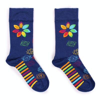 BamS-19M - Hop Hare Bamboo Socks - Rainbow Chakra M/L - Sold in 3x unit/s per outer