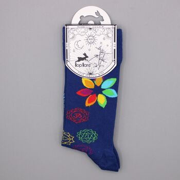 BamS-19M - Chaussettes en bambou Hop Hare - Rainbow Chakra M/L - Vendues en 3x unité/s par extérieur 2