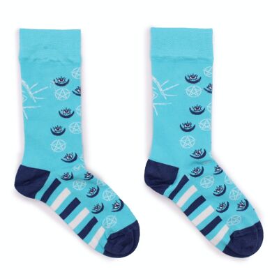 BamS-20M - Hop Hare Bamboo Socks - Pentagram and Evil Eye M/L - Sold in 3x unit/s per outer