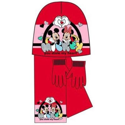 Minnie Gorro + bufanda + guantes lana