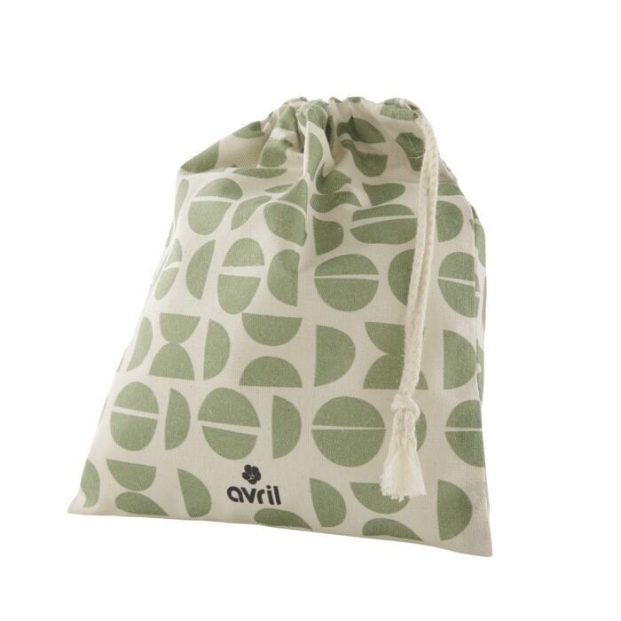 Beutel aus Bio-Baumwolle, Modell Mittelblau, Made in France, 16 x 19 cm