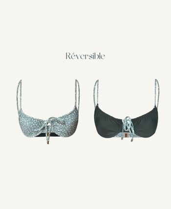 Sustainable underwired bikini top with adjustable straps Lilys | Seaweed 6