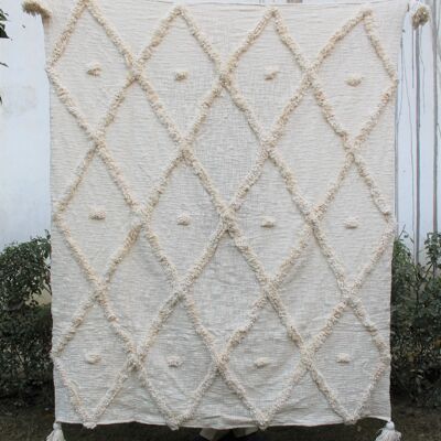Diamond Cotton Tufted Throw Blanket