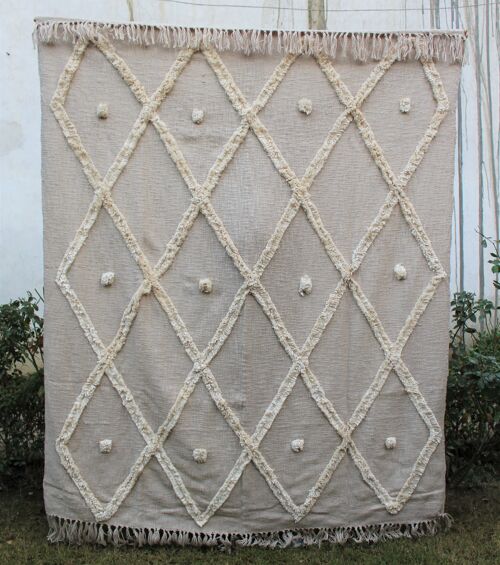 Hand Tufted Cotton Throw Blanket