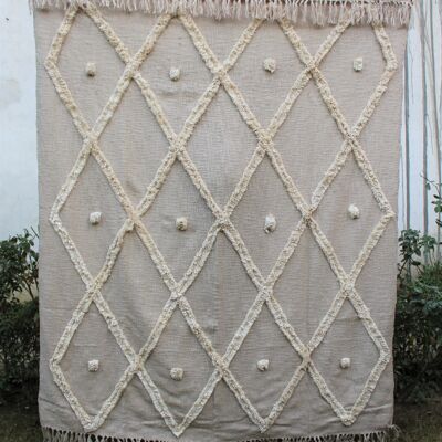Hand Tufted Cotton Throw Blanket