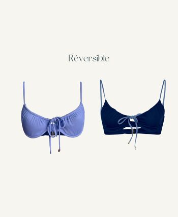 Sustainable underwired bikini top with adjustable straps Violet | Blueberry 8